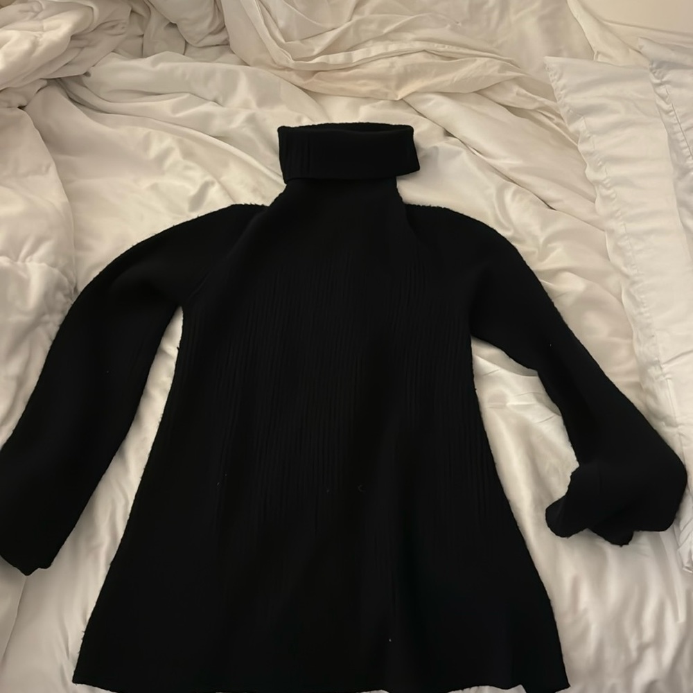 A.L.C. Alexander cashmere sweater blend turtleneck with black tie X